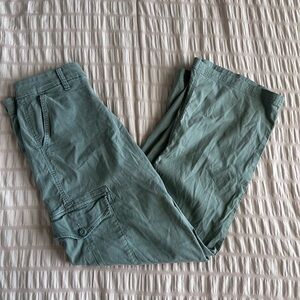 American Eagle Green Baggy Wide Leg Cargo Pants (4)